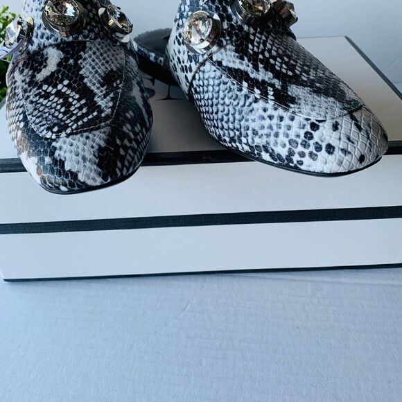 Senso Rio II Slip on Snake Embossed Embellished Loafer Mules 38EU 8US Ice Color - Picture 4 of 11